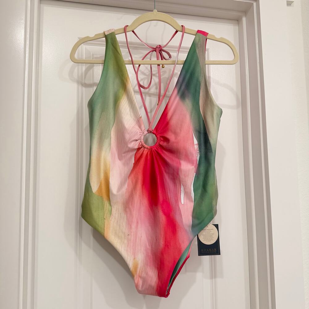 NWT Baomar Inaya One Piece Swimsuit in Watercolor Fruity Hues Size Large - Picture 3 of 7